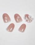 Light Pink Bow Press On Nails