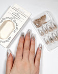 Silver Inferno Press on Nails