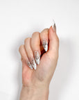 Silver Inferno Press on Nails