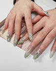 Minty French Press on Nails