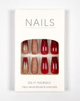Gilded Crimson Press on Nails