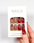 Gilded Crimson Press on Nails