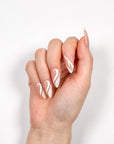 Cream Stripes Press on Nails