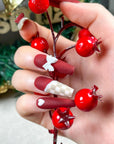 Christmas Velvet Press on Nails