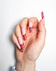 Christmas Red Plaid Press on Nails