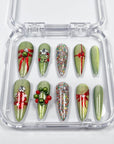 Green Christmas Press on Nails