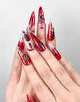 Bloody Rose Skull Press on Nails