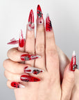 Bloody Rose Skull Press on Nails