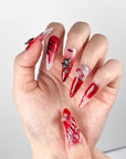 Bloody Rose Skull Press on Nails