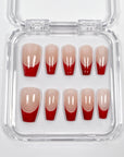 Red Edge French Press on Nails