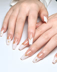 French Gold Graffiti Press on Nails