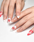 Gentle French Flower Press on Nails