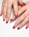 Red Edge French Press on Nails