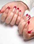 Red Edge French Press on Nails