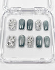 Distant Mountain Blue Press on Nails