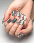 Distant Mountain Blue Press on Nails