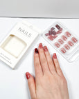 Silver Edge Ruby Press-on Nails