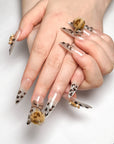 Cute Fluffy Leopard Press on Nails