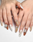 Caramel Polka Dots Press on Nails