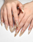 Golden Banquet Press on Nails