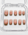 Brown French Tip Press on Nails