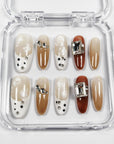 Caramel Polka Dots Press on Nails