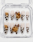 Cute Fluffy Leopard Press on Nails