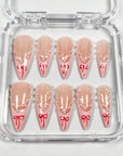 Sweet Pearl Bow French Press on Nails