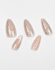 Pink Modern Art Press on Nails
