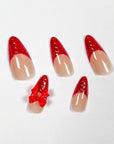 Red Christmas Knot Press on Nails