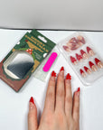 Red Christmas Knot Press on Nails