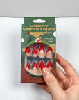 Red Christmas Knot Press on Nails