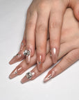 Rose Pink Cat-eye Press on Nails