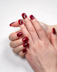Burgundy Amber Press on Nails
