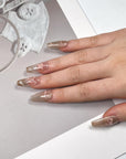 Mocha Bow Press on Nails