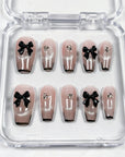 Sweet Black Bow Press on Nails