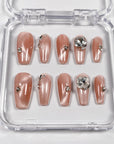 Rose Pink Cat-eye Press on Nails