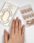 Gold Tips French Press on Nails