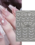 Half-circle Pearl French Heart Nail Stickers