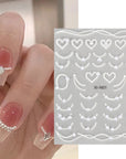 Half-circle Pearl French Heart Nail Stickers