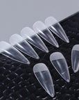 Stiletto Oval Shaped Full Cover Matte Soft Gel Nail Tips