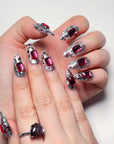 Silver Sparkle Ruby Press on Nails