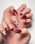 Wine Red Party Press on Nails