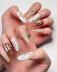 Caramel Polka Dots Press on Nails