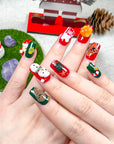 Christmas Elk Press on Nails