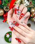 Christmas Bow Press on Nails