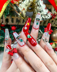 Christmas Bow Press on Nails