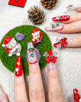 Christmas Bow Press on Nails