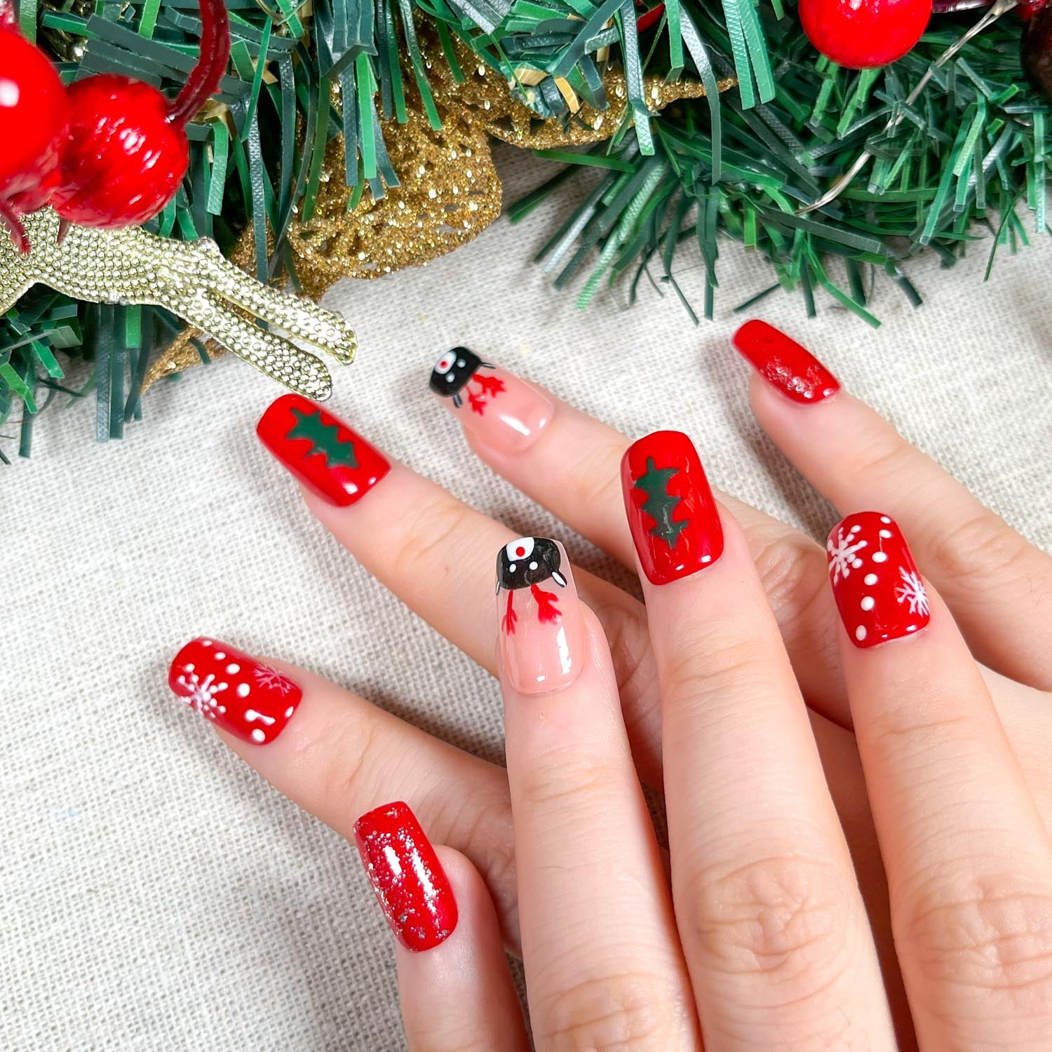 Santa Claus Press on Nails