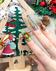 Glistening Greenery Press on Nails